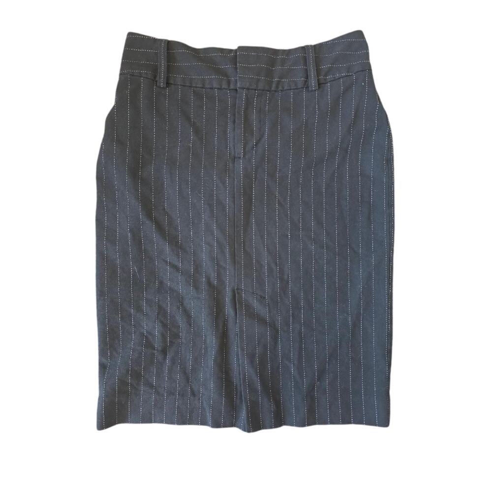 Old Navy Womens Size 2 Black Pinstripe Pencil Skirt Stretch Office Siren